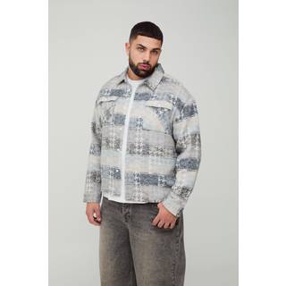 Mens Natural Plus Mixed Checked Overshirt