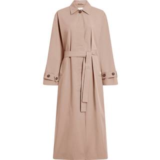 Cotton Nylon Long Trench Coat - Grey - XXL