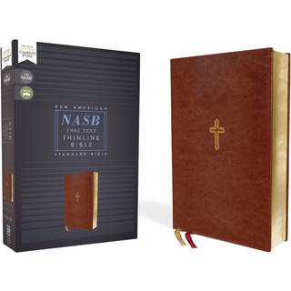 NASB, Thinline Bible, Leathersoft, Brown, Red Letter, 1995 Text, Comfort Print