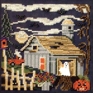 Midnight Farm Beaded Counted Cross Stitch Kit Mill Hill Buttons & Beads 2007 Autumn MH147204