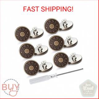 12 sæt justerbare knapper til jeans 20 mm ingen sy Instant Metal -knapper Fjernelige Jean -knapper Udskiftningsreparationssæt med tråde nitter og