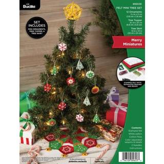 Bucilla Ornament Merry Miniatures Felt Applique 14 Stykke Mini Tree Making Kit Perfekt til Holiday DIY Arts and Crafts 89653e