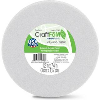 Floracraft Craftfom Disc 1,2 tommer x 7,4 tommer hvid