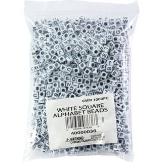 F?tter DIY 1 000 stykker hvid akryl alfabet bogstav A-z firkantede perler til DIY smykker, der g?r venskab armb?nd halsk?der n?glek?der og h?ndv?