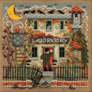 Haunted Laboratory Beaded Counted Halloween Cross Stitch Kit Mill Hill MH141623 Knapper og perler 2016 Autumn