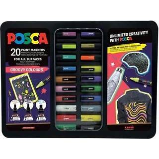 Posca "Groovy" farver i Metalæske - 20-Stk.