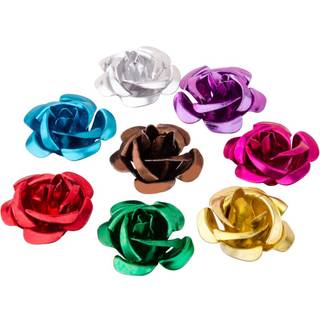 100 stk blandet farve 17 mm aluminium rose blomster lille metal perler metalafstand perler til smykkerfremstilling
