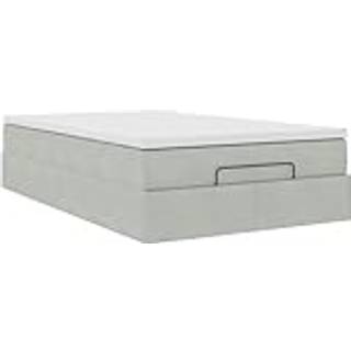 osmannisk seng med madras 120x190 cm fløjl lysegrå