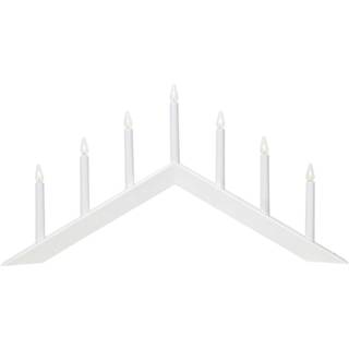Lysestage Arrow, flad, 7-flamme, hvid