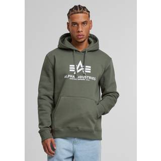 ALPHA INDUSTRIES Herren Hoodie grün Logo und Motiv