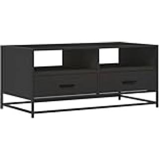 Sofabord 100X50X45 Cm Konstrueret Træ Og Metal Brunt Egetræ - Sort