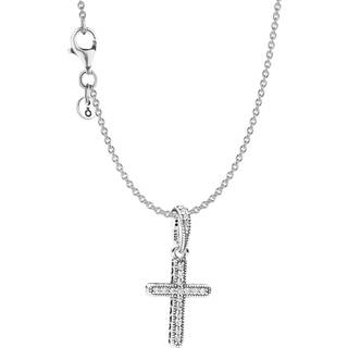 Pandora 68622 Halskette für Damen und Jugendliche Glitzerndes Kreuz Set