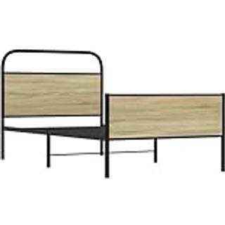 Sengeramme Uden Madras Metal Sonoma-Eg - med sengegavl og højt fodgærde / 90 x 190 cm
