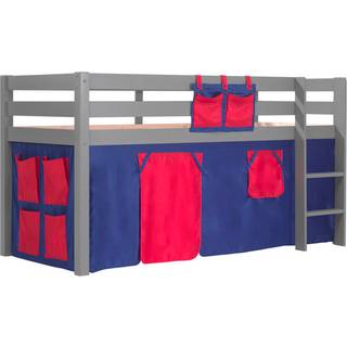 Halvhøj seng med forhæng – Pino, grå