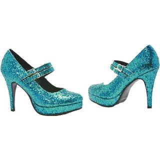 Glitter Mary Janes Pumps blau 37