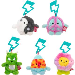 Bumbumz 3,5 -tums Retrobumz Plush KeyChain Sortment - Yin Yang Josh Peace Symbol Megs Flower Jess Alien Matt och Lava Lamp Sara - Från Makers of