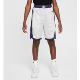 Los Angeles Lakers Nike Dri-FIT NBA Swingman-shortsene til større børn - hvid