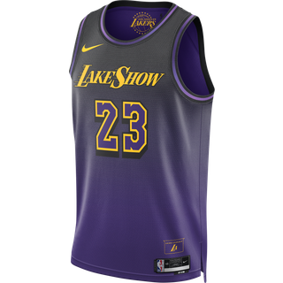 LeBron James Los Angeles Lakers 2024/25 City Edition Nike Dri-FIT NBA Swingman-spillertrøje til mænd - lilla - XXL