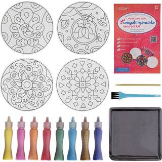 Kulture Khazana: Lav din egen Rangoli Mandala Sand Art Ki - Mess -Free Craft DIY Glitter Sand Art India & South Asian Culture Activity Kids 5