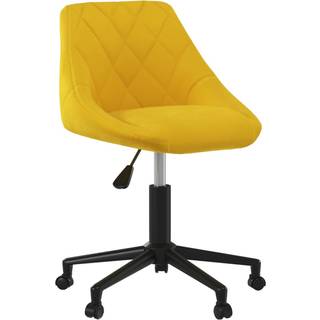 drejelig kontorstol fløjl sennepsgul