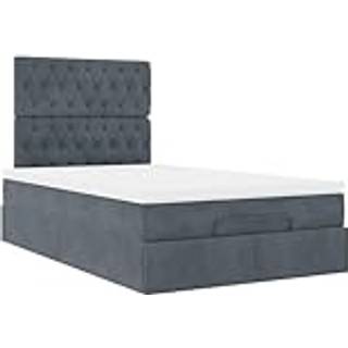 osmannisk sengeramme med madrasser 120x190 cm fløjl mørkegrå