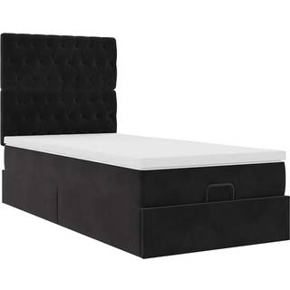 osmannisk sengeramme med madrasser 100x200 cm fløjl sort