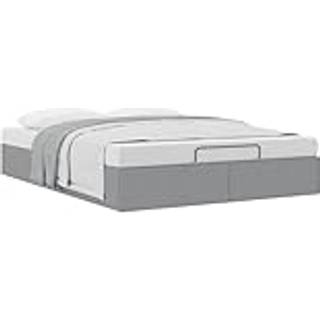 Osmannisk Sengeramme Uden Madras Stof Farvet - Lysegrå / 140 x 190 cm