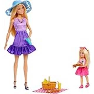 Barbie Malibu og Chelsea picnic legesæt - med 2 dukker og 9 tilbehør