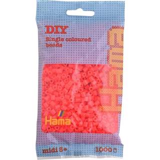 Hama Perler - 1000 stk neon rød - Midi (207-35)