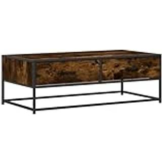 Sofabord 100X50X35 Cm Konstrueret Træ Og Metal - Røget eg