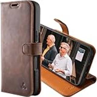 Snakehive Leather Plånbok för iPhone 16 Pro - Real Leather Wallet Phone Case - Äkta läder med visningsstativ och 3 korthållare - Flip Folio Cover