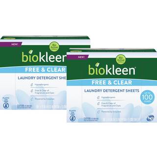 Biokleen vaskeri Detergentark - Farvestof og duftfri hypoallergenisk enzymatisk renere pletfjerner Bio Active Formula Ingen plastikknug Undgået 2