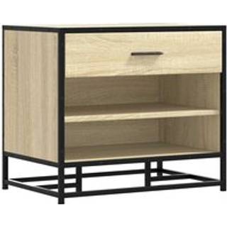 skobænk 60x40x53,5 cm konstrueret træ og metal sonoma-eg