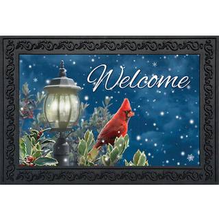 Briarwood Lane Winter Solitude Cardinal Doormat Velkommen indendørs/udendørs 30 """" X 18 """"