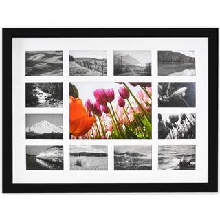 Golden State Art 12x16 Black Wood Frame - 13 Åbning af hvid Mat - Collage Frame - Real Glass Fantastisk til børns fotos, der viser indsamlingskor