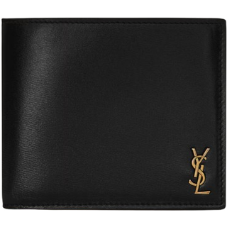 Saint Laurent Tiny Cassandre East/West leather wallet - black - One Size