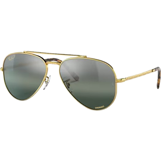 Ray - Ban Unisex RB3625 NEW AVIATOR 9196G6 Solbriller Metal Guld Sølv Pilot Polariseret Skygge