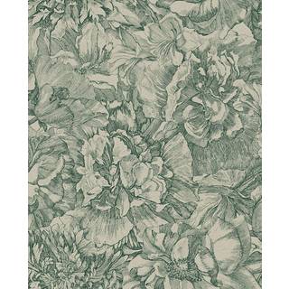 Flower Sketch - Cream / Green