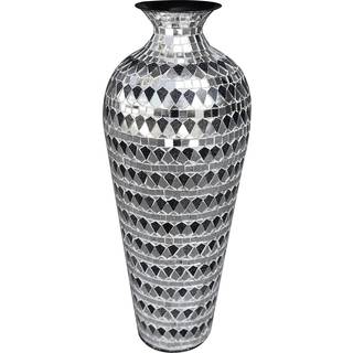 Decorshore 20 Floor Vase Mosaic Vase Decorative Tall Vase Accent Vase til boligindretning Geometrisk mønster Designer Metal Vase med glasmosaik-