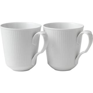 Royal Copenhagen - White Fluted Krus 38 cl 2 stk - Kaffekopper