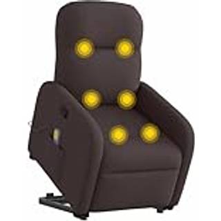 løftestol med massage stof mørkebrun