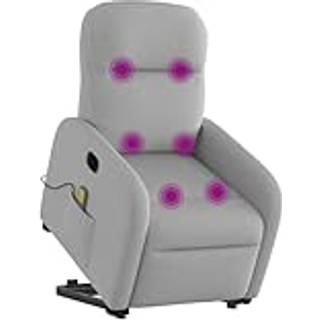 elektrisk massagestol med løftefunktion stof skygrå