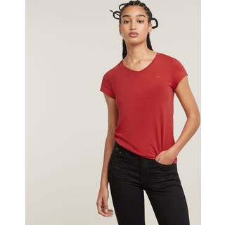 Eyben Slim V- Neck Top - Red - Women