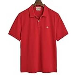 GANT Herre Regular fit Shield Piqué poloskjorte (L) RUBY Rød