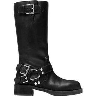 MK Crosby Leather Moto Boot - Black - Michael Kors - EU 40