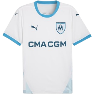 Men&#39;s Puma Olympique de Marseille 24/25 Home Jersey, White, Size M, Clothing - Azure - M