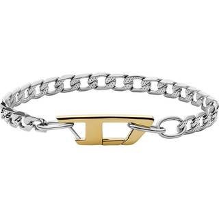 Diesel DX1338040 Stainless Steel And Gold Tone IP Logo Bracelet - A9209