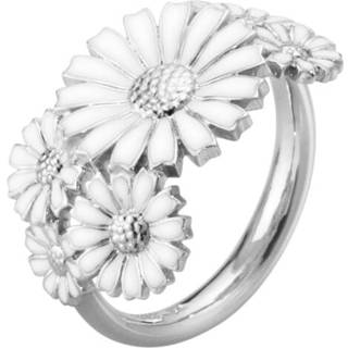 DAISY Ring (str. 57), Georg Jensen, Sterlingsølv / Hvid emalje