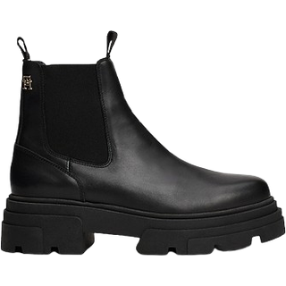 Leather Contrast Chunky Sole Chelsea Boots