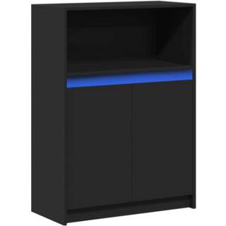 Reol Med Led 72X34X100 Cm Konstrueret Træ - 72 cm / Sort